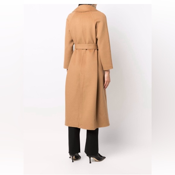 PALTO Tie-Waist Coat Belted Wrap Tan Color size 42 Italian Double Faced Wool - Picture 6 of 17